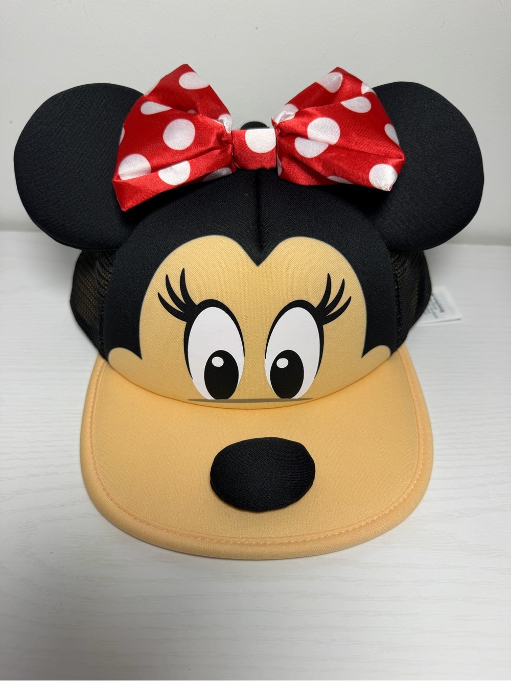 Disney Parks Minnie Mouse Hat with Ears Bow New snap back trucker hat